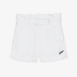 Tommy Hilfiger-Girls Ivory Linen Bow-Accent Shorts | Childrensalon Outlet