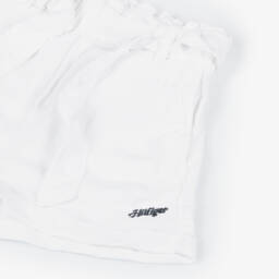 Tommy Hilfiger-Girls Ivory Linen Bow-Accent Shorts | Childrensalon Outlet