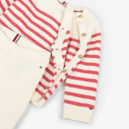 Tommy Hilfiger-طقم ليقنز قطن لون عاجي وزهري | Childrensalon Outlet