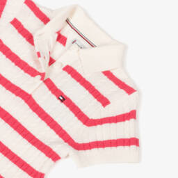 Tommy Hilfiger-Girls Ivory & Pink Knit Striped Dress | Childrensalon Outlet