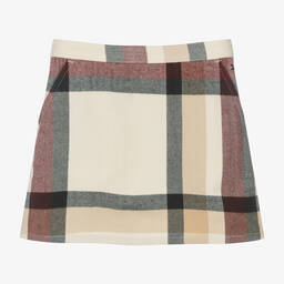 Tommy Hilfiger-Girls Ivory & Red Check Skirt | Childrensalon Outlet