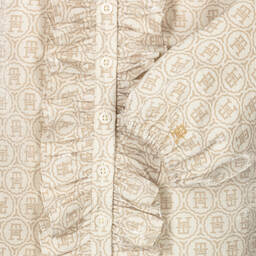 Tommy Hilfiger-Girls Ivory Satin TH Monogram Blouse | Childrensalon Outlet