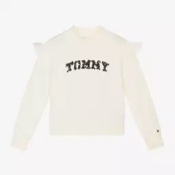 Tommy Hilfiger-Кремовый свитер с пайетками и логотипом | Childrensalon Outlet