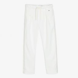 Tommy Hilfiger-Girls Ivory Viscose Joggers | Childrensalon Outlet
