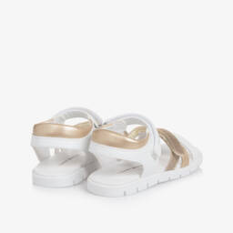 Tommy Hilfiger-Girls Luxe White & Gold Sandals | Childrensalon Outlet