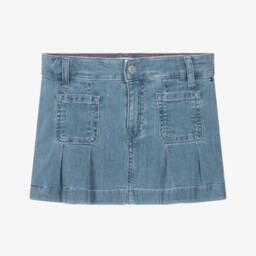 Tommy Hilfiger-Girls Mid-Blue Flared Denim Skirt | Childrensalon Outlet