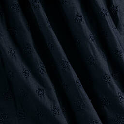 Tommy Hilfiger-Girls Navy Blue Broderie Anglaise Dress | Childrensalon Outlet