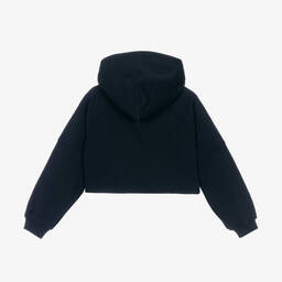 Tommy Hilfiger-Girls Navy Blue Cotton Boxy Fit Hoodie | Childrensalon Outlet