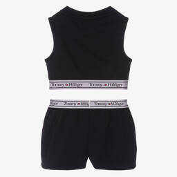Tommy Hilfiger-Girls Navy Blue Jersey Logo Shorts Set | Childrensalon Outlet