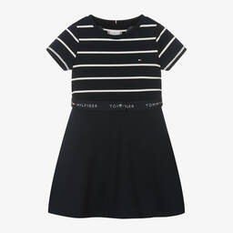 Tommy Hilfiger-فستان سكاتر جيرسي لون كحلي | Childrensalon Outlet