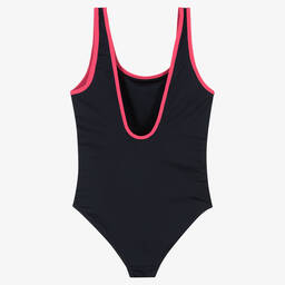 Tommy Hilfiger-Girls Navy Blue Logo Swimsuit | Childrensalon Outlet
