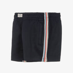 Tommy Hilfiger-Girls Navy Blue Striped Shorts  | Childrensalon Outlet
