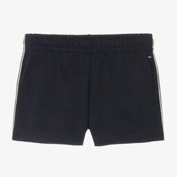 Tommy Hilfiger-Girls Navy Blue Striped Shorts  | Childrensalon Outlet