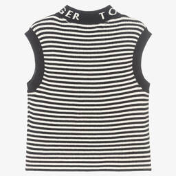 Tommy Hilfiger-Girls Navy Blue Striped Top | Childrensalon Outlet