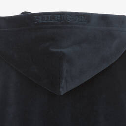 Tommy Hilfiger-Girls Navy Blue Velour Cotton Hoodie | Childrensalon Outlet