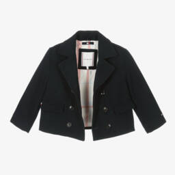 Tommy Hilfiger-Girls Navy Felted Wool Peacoat | Childrensalon Outlet