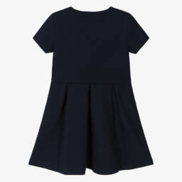Tommy Hilfiger-فستان قطن مضلع أزرق للبنات | Childrensalon Outlet