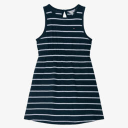 Tommy Hilfiger-Girls Navy Stripe Linen Sundress | Childrensalon Outlet
