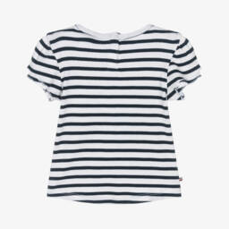 Tommy Hilfiger-Girls Navy Striped Cotton Top | Childrensalon Outlet