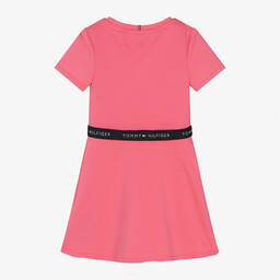 Tommy Hilfiger-Girls Pink Belted Skater Dress | Childrensalon Outlet