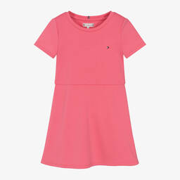 Tommy Hilfiger-Girls Pink Belted Skater Dress | Childrensalon Outlet