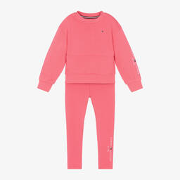 Tommy Hilfiger-Girls Pink Cotton Leggings Set | Childrensalon Outlet