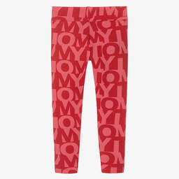 Tommy Hilfiger-Girls Pink Cotton Logo Leggings | Childrensalon Outlet