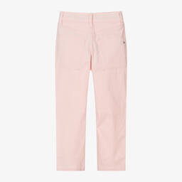 Tommy Hilfiger-Girls Pink Cotton Wide Leg Chino Trousers | Childrensalon Outlet