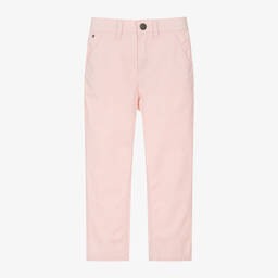 Tommy Hilfiger-Girls Pink Cotton Wide Leg Chino Trousers | Childrensalon Outlet