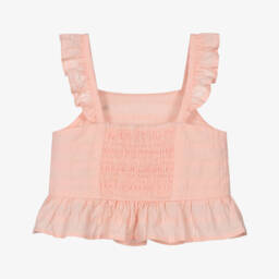 Tommy Hilfiger-بلوزة قطنية وردية مزينة بالكشكش للبنات | Childrensalon Outlet