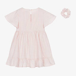 Tommy Hilfiger-Girls Pink Gingham Dress & Scrunchy Set | Childrensalon Outlet