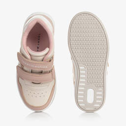 Tommy Hilfiger-Girls Pink & Ivory Velcro Trainers | Childrensalon Outlet