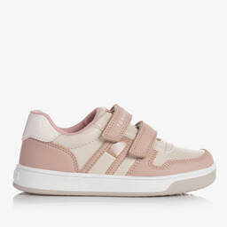 Tommy Hilfiger-Girls Pink & Ivory Velcro Trainers | Childrensalon Outlet