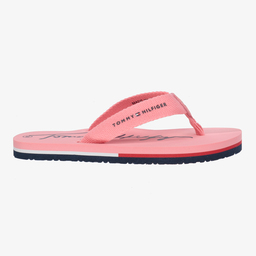 Tommy Hilfiger-Girls Pink Logo Flip-Flops | Childrensalon Outlet