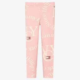 Tommy Hilfiger-ليغنغز قطن جيرسي لون زهري للبنات | Childrensalon Outlet