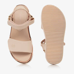 Tommy Hilfiger-Girls Pink  Logo Sandals | Childrensalon Outlet