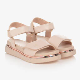 Tommy Hilfiger-Girls Pink  Logo Sandals | Childrensalon Outlet