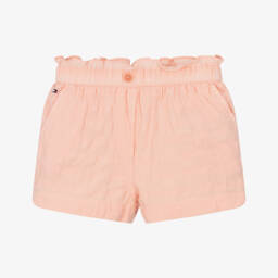 Tommy Hilfiger-شورت قطني وردي محكم للبنات | Childrensalon Outlet