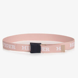 Tommy Hilfiger-Girls Pink Webbed Belt | Childrensalon Outlet