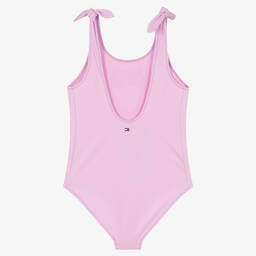 Tommy Hilfiger-Girls Purple Logo Swimsuit | Childrensalon Outlet