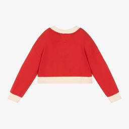 Tommy Hilfiger-بلوفر مزيج قطن وصوف محبوك لون أحمر للبنات | Childrensalon Outlet