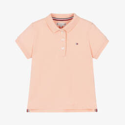 Tommy Hilfiger-Girls Rose-Hued Knit Polo Top | Childrensalon Outlet