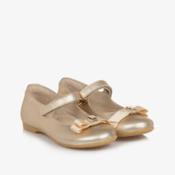 Tommy Hilfiger-Girls Shimmering Leather Bar Flats | Childrensalon Outlet