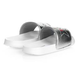 Tommy Hilfiger-Girls Silver Logo Sliders | Childrensalon Outlet