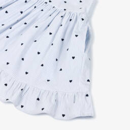 Tommy Hilfiger-Girls Sky Blue Heart-Embellished Striped Dress | Childrensalon Outlet