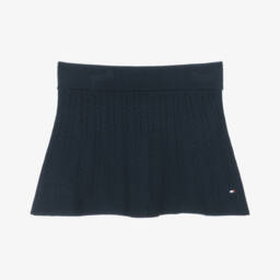 Tommy Hilfiger-تنورة ناعمة محبوكة باللون الكحلي للبنات | Childrensalon Outlet