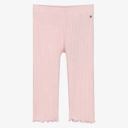 Tommy Hilfiger-Girls' Soft Pink Pointelle Leggings | Childrensalon Outlet