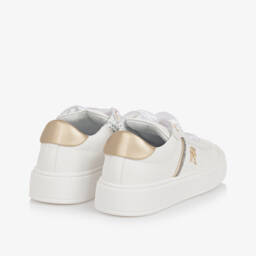 Tommy Hilfiger-Girls Sparkling White Gold Sneakers | Childrensalon Outlet
