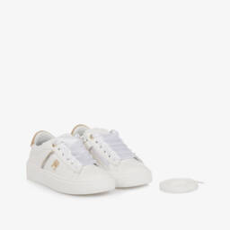 Tommy Hilfiger-Girls Sparkling White Gold Sneakers | Childrensalon Outlet