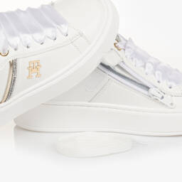 Tommy Hilfiger-Girls Sparkling White Gold Sneakers | Childrensalon Outlet
